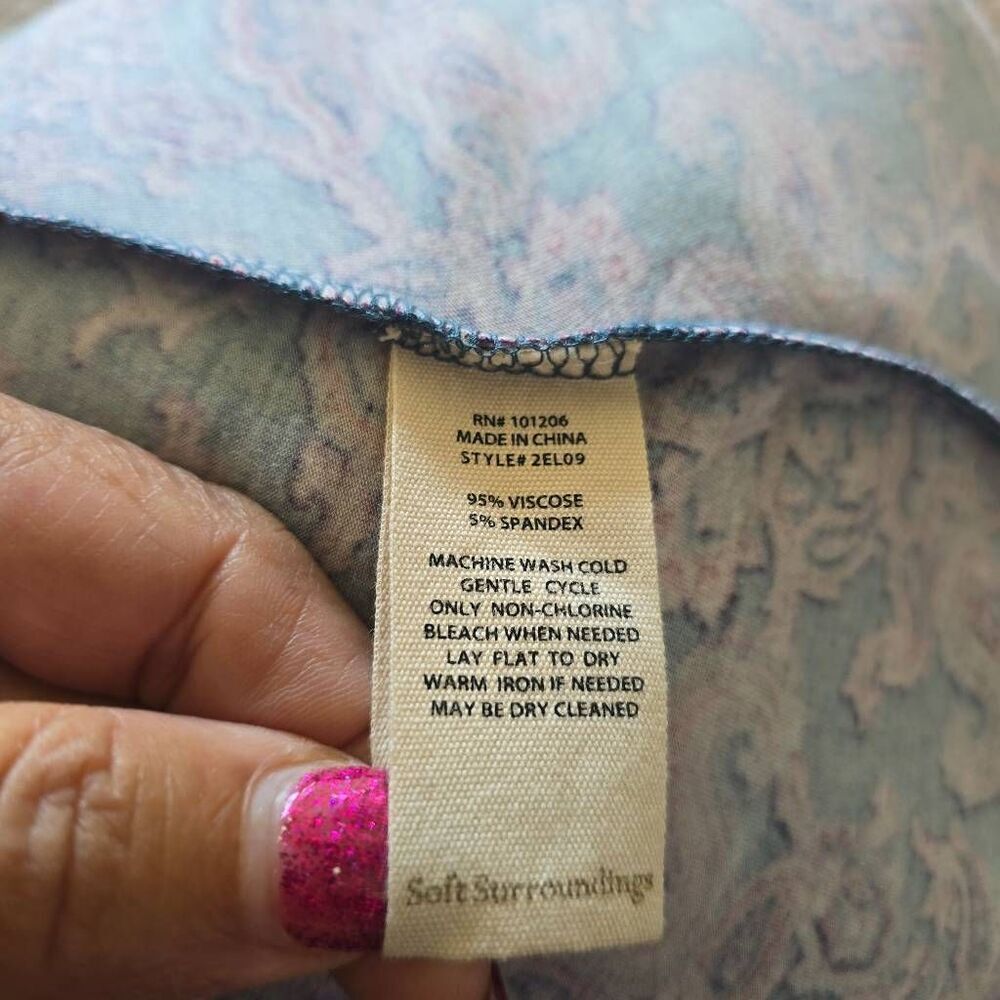 Soft Surroundings A-Line Purple/Blue Maxi Dress, Long Sleeve, EUC, M - Picture 10 of 12